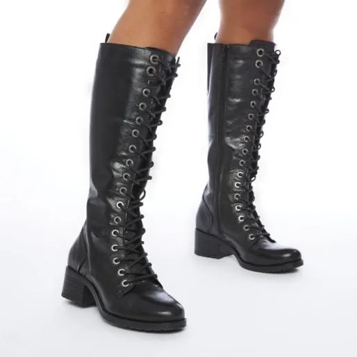 Hailey Black Leather Women Moda In Pelle Black Boots Hailey Black Leather Women Moda In Pelle Black Boots
