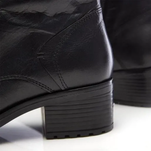 Hailey Black Leather Women Moda In Pelle Black Boots Hailey Black Leather Women Moda In Pelle Black Boots