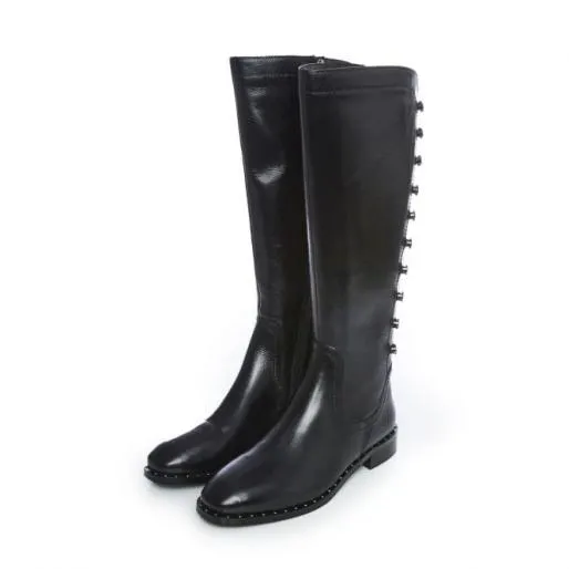 Haisley Black Leather Women Moda In Pelle Black Boots Haisley Black Leather Women Moda In Pelle Black Boots