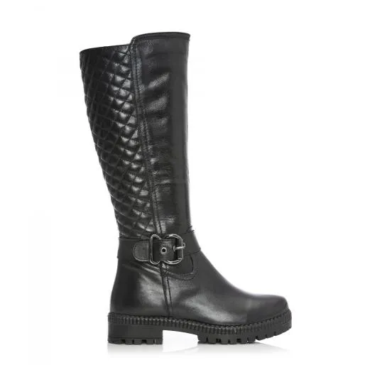 Hamish Black Leather Women Moda In Pelle Black Boots