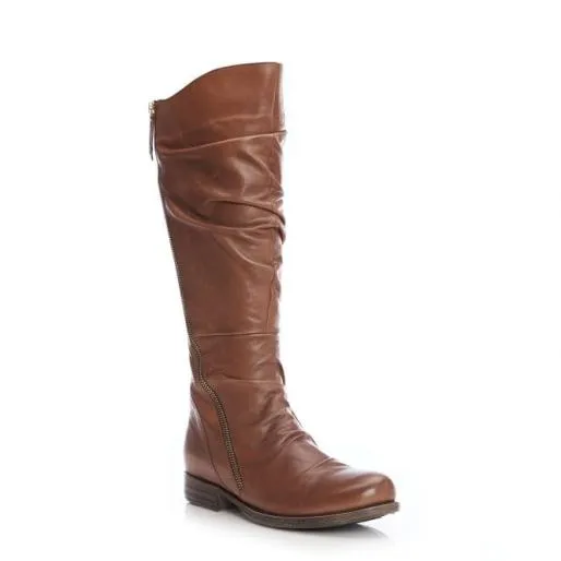 Haylis Tan Leather Women Moda In Pelle Knee High Boots Haylis Tan Leather Women Moda In Pelle Knee High Boots