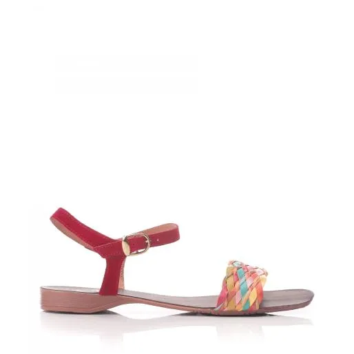 Hettie Multi Leather Women Moda In Pelle Flat Sandals