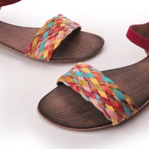 Hettie Multi Leather Women Moda In Pelle Flat Sandals Hettie Multi Leather Women Moda In Pelle Flat Sandals