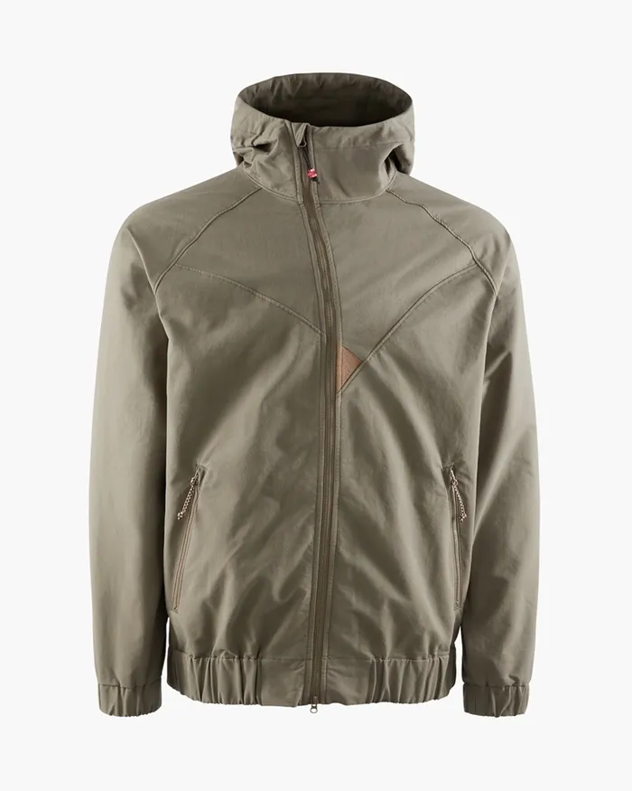 Hjuke Hooded Jacket Dark Khaki Men Klttermusen Wind Resistant Jackets