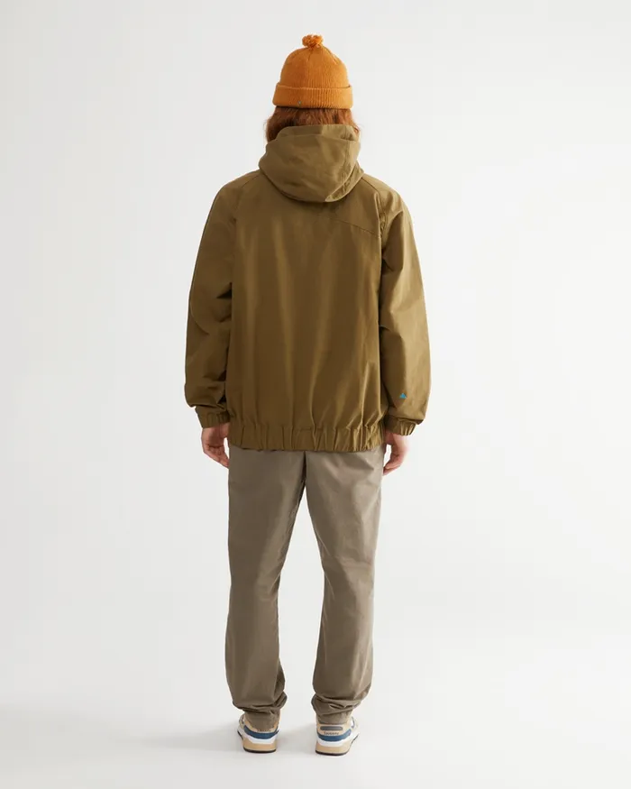 Hjuke Hooded Jacket Dark Khaki Men Klttermusen Wind Resistant Jackets