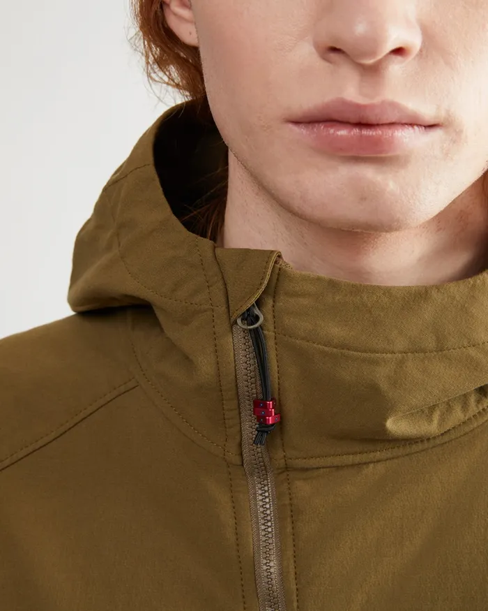 Hjuke Hooded Jacket Dark Khaki Men Klttermusen Wind Resistant Jackets