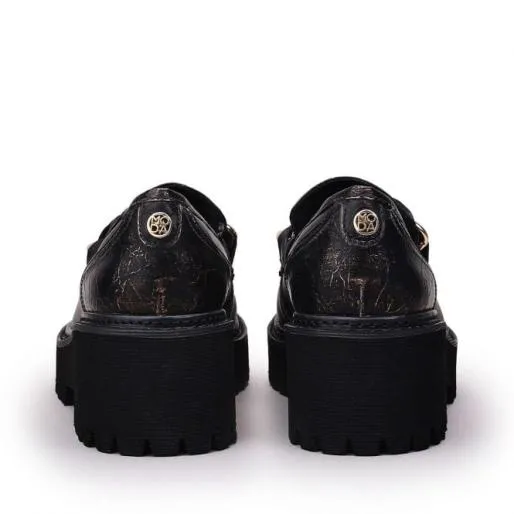 Holliee Black Leather Women Moda In Pelle Brogues And Loafers Holliee Black Leather Women Moda In Pelle Brogues And Loafers