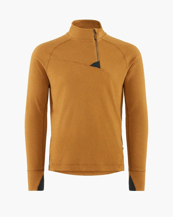 Huge Norna Half Zip Mid Layer Mustard Men Klttermusen Fleeces and Sweaters