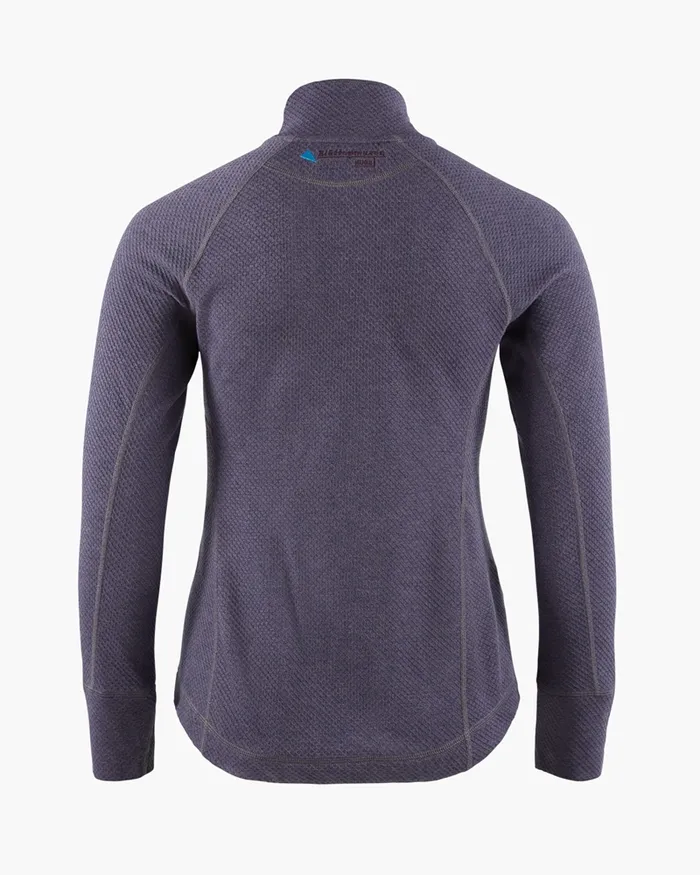 Huge Norna Half Zip Mid Layer Purple Stone Women Klttermusen Fleeces and Sweaters