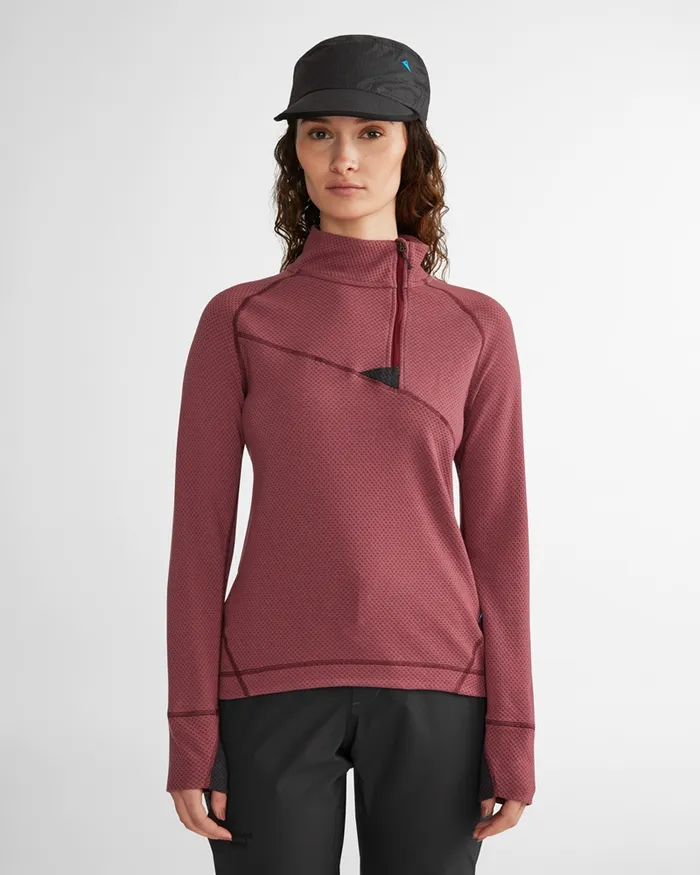 Huge Norna Half Zip Mid Layer Purple Stone Women Klttermusen Fleeces and Sweaters