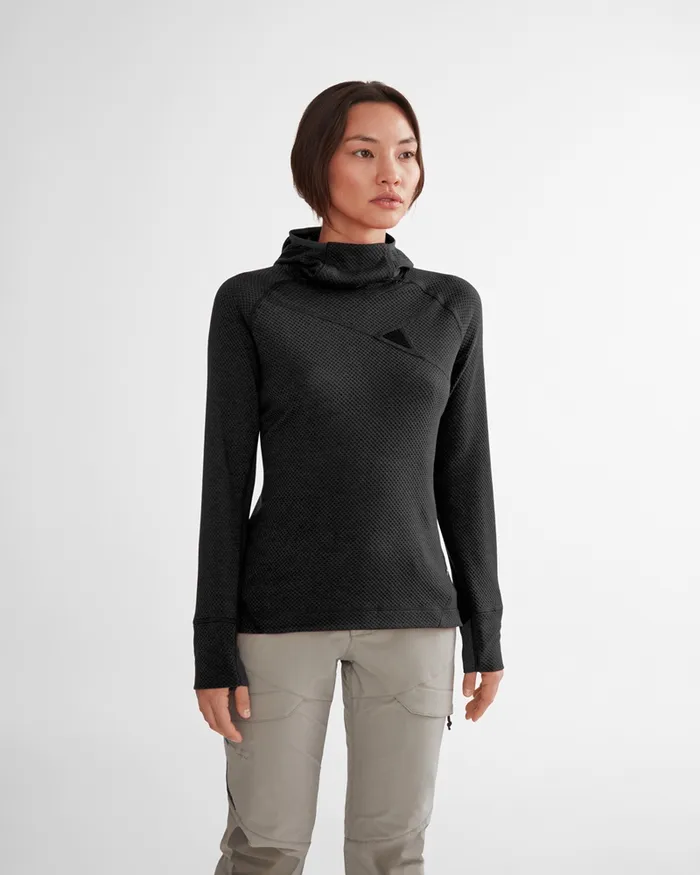 Huge Norna Mid Layer Hoodie Ravenwhite Clay Women Klttermusen Fleeces and Sweaters