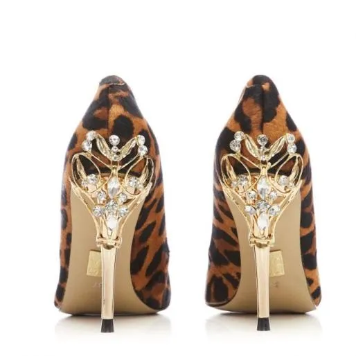 Illari Leopard Leopard Pony Women Moda In Pelle Mid Heel Shoes