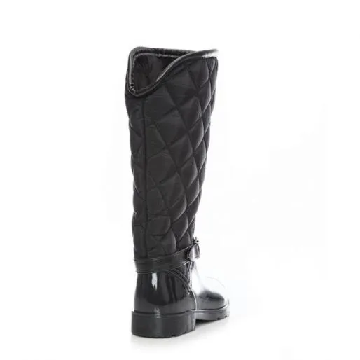 Izzibella Black Textile Women Moda In Pelle Knee High Boots
