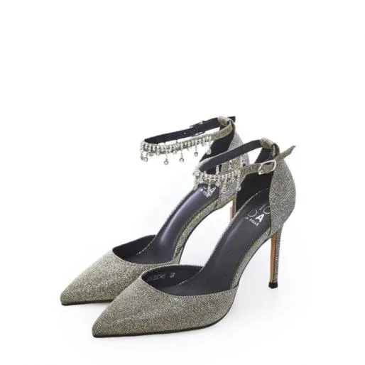 Joleene Pewter Textile Women Moda In Pelle High Heel Shoes Joleene Pewter Textile Women Moda In Pelle High Heel Shoes