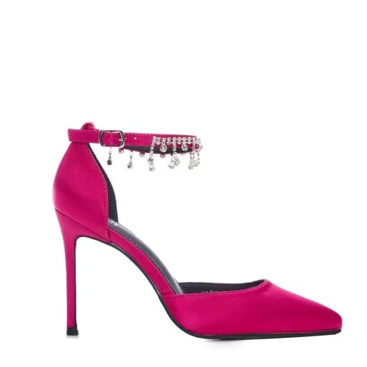 Joleene Pink Satin Women Moda In Pelle High Heel Shoes