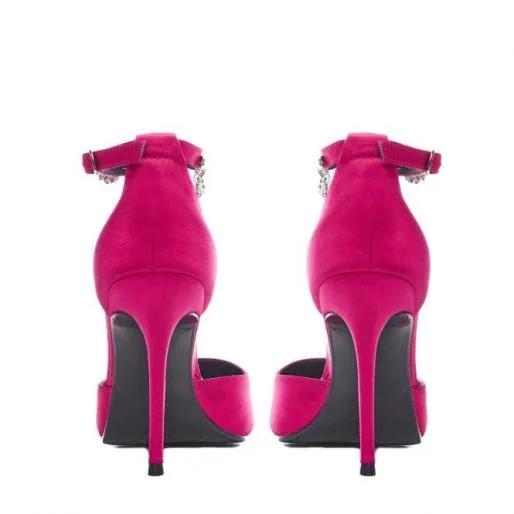 Joleene Pink Satin Women Moda In Pelle High Heel Shoes Joleene Pink Satin Women Moda In Pelle High Heel Shoes