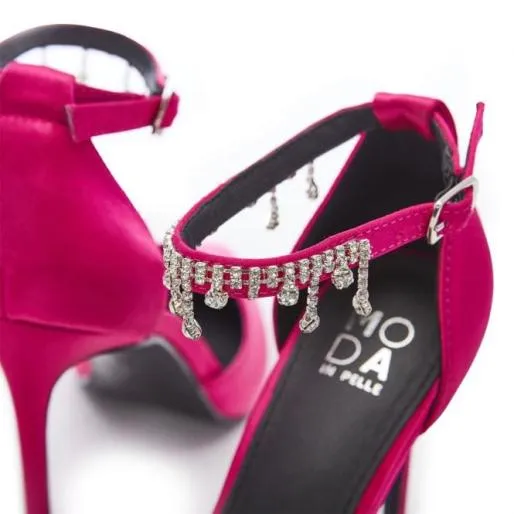 Joleene Pink Satin Women Moda In Pelle High Heel Shoes Joleene Pink Satin Women Moda In Pelle High Heel Shoes