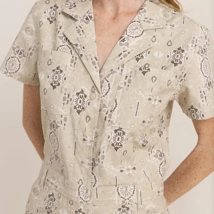 Jumpsuits Women Roark Layover Short Sleeve Jumpsuit Stone