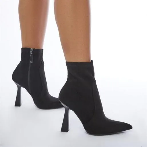 Kaila Black Alcantara Women Moda In Pelle Ankle Boots Kaila Black Alcantara Women Moda In Pelle Ankle Boots