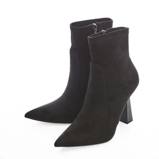 Kaila Black Alcantara Women Moda In Pelle Ankle Boots Kaila Black Alcantara Women Moda In Pelle Ankle Boots
