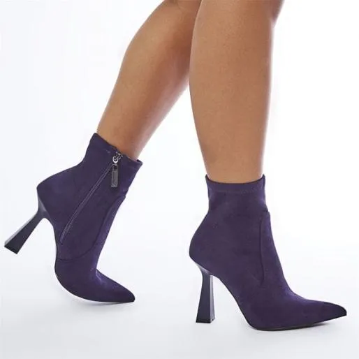 Kaila Purple Alcantara Women Moda In Pelle Ankle Boots Kaila Purple Alcantara Women Moda In Pelle Ankle Boots