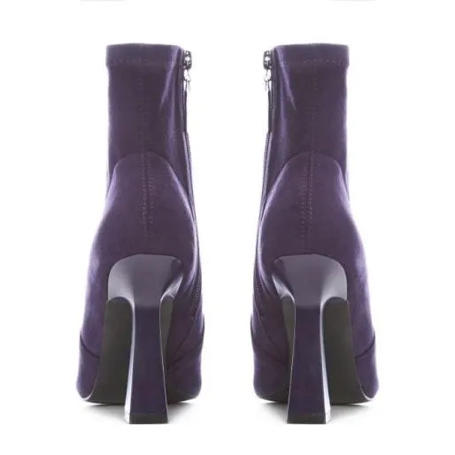 Kaila Purple Alcantara Women Moda In Pelle Ankle Boots Kaila Purple Alcantara Women Moda In Pelle Ankle Boots