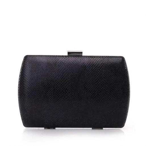 Kaiti Clutch Navy Snake Print Women Moda In Pelle Clutch Bags