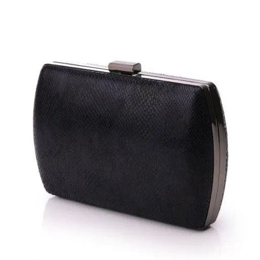 Kaiti Clutch Navy Snake Print Women Moda In Pelle Clutch Bags