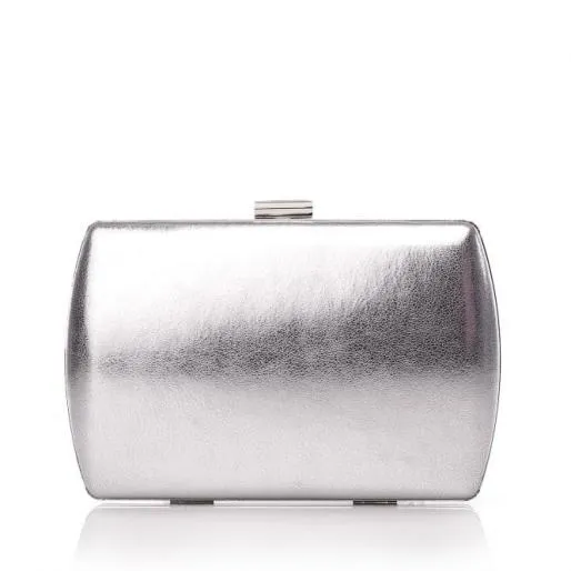 Kaiti Clutch Silver Metallic Women Moda In Pelle Clutch Bags