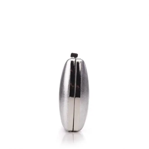 Kaiti Clutch Silver Metallic Women Moda In Pelle Clutch Bags