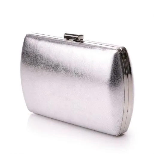 Kaiti Clutch Silver Metallic Women Moda In Pelle Clutch Bags