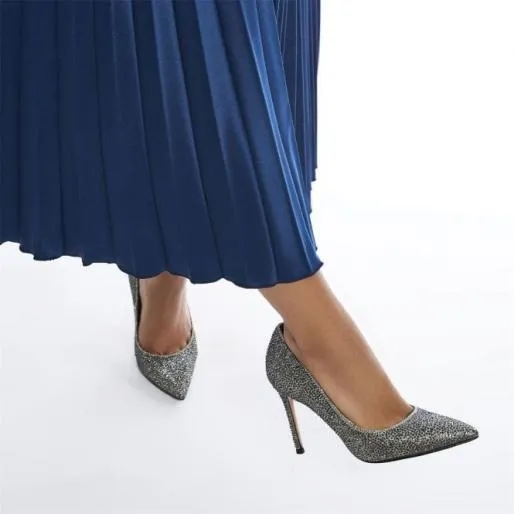 Kaitlyn Pewter Textile Women Moda In Pelle High Heel Shoes Kaitlyn Pewter Textile Women Moda In Pelle High Heel Shoes