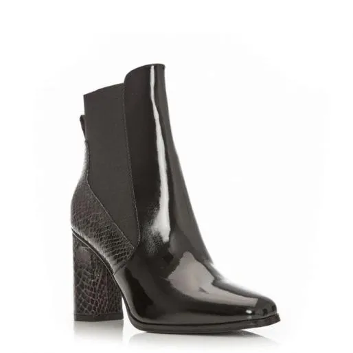 Katiee Black Patent Women Moda In Pelle Ankle Boots Katiee Black Patent Women Moda In Pelle Ankle Boots