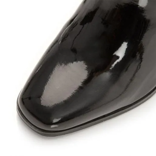 Katiee Black Patent Women Moda In Pelle Ankle Boots Katiee Black Patent Women Moda In Pelle Ankle Boots