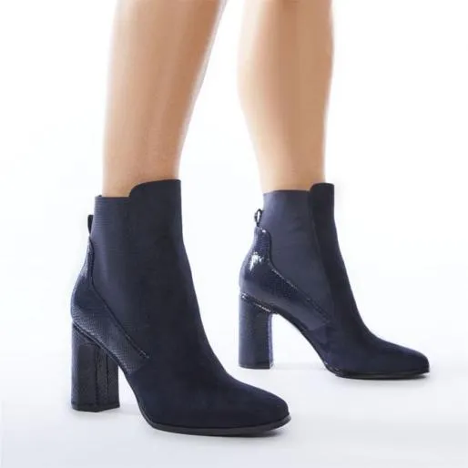 Katiee Navy Alcantara Women Moda In Pelle Ankle Boots Katiee Navy Alcantara Women Moda In Pelle Ankle Boots