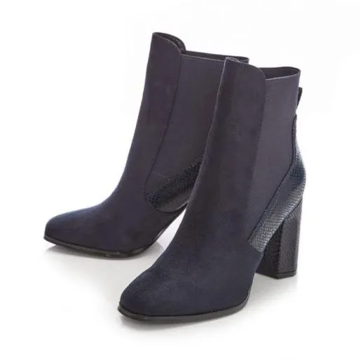 Katiee Navy Alcantara Women Moda In Pelle Ankle Boots Katiee Navy Alcantara Women Moda In Pelle Ankle Boots