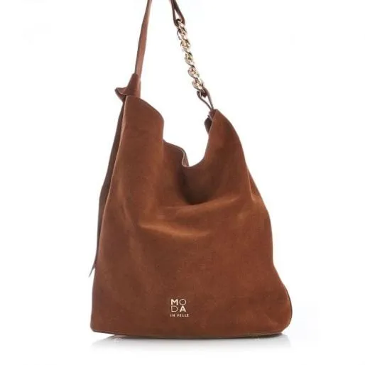 Khloe Bag Tan Suede Women Moda In Pelle Tote Bags