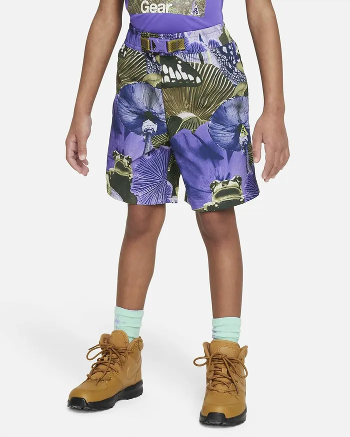Kids Acg Printed Trail Shorts Action Grape Nike Sport Clothing