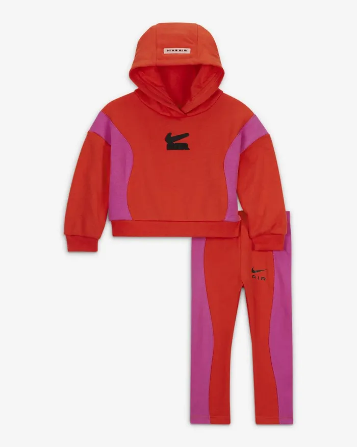 Kids Air French Terry Pullover Hoodie And Leggings Set Picante Red Nike Baby and Toddler 03 Years