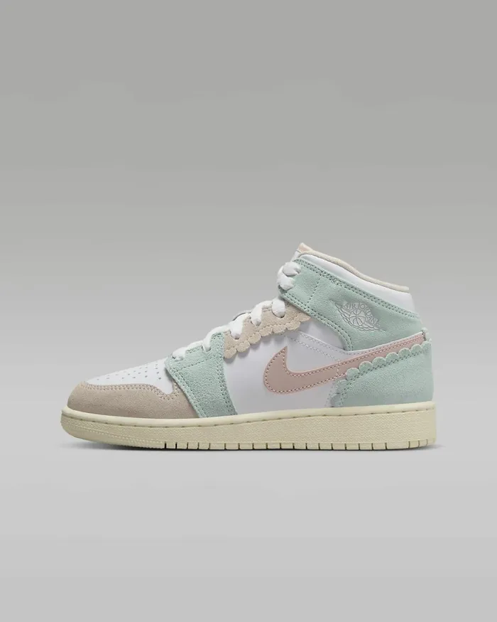 Kids Air Jordan 1 Mid Se Whitejade Iceguava Icepink Oxford Nike Lifestyle