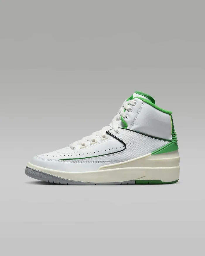 Kids Air Jordan 2 Retro Whitesaillight Steel Greylucky Green Nike Lifestyle