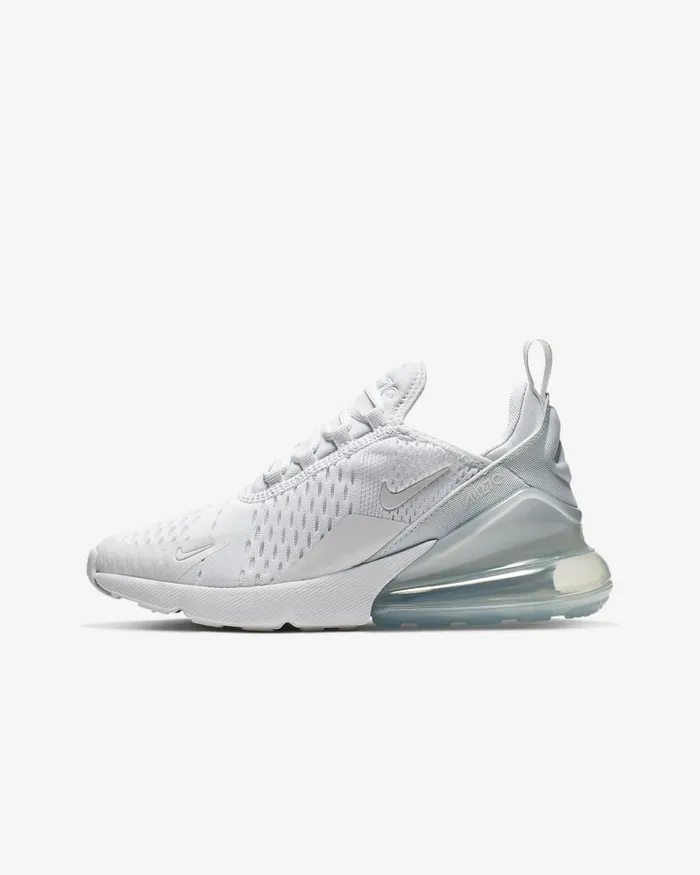 Kids Air Max 270 Whitemetallic Silverwhite Nike Lifestyle
