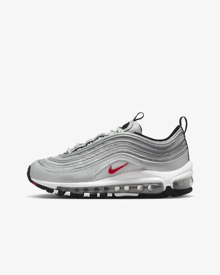 Kids Air Max 97 Metallic Silverwhitevarsity Red Nike Older Kids 7 8211 15 Years Kids Air Max 97 Metallic Silverwhitevarsity Red Nike Older Kids 7 8211 15 Years