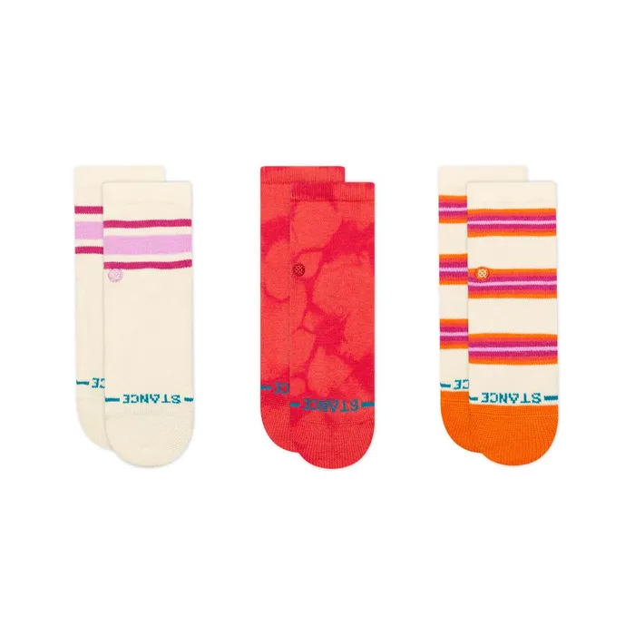 Kids Baby and Toddler Crew Socks 3 Pack Dye Namic 8211 Pink Stance Baby and Toddler