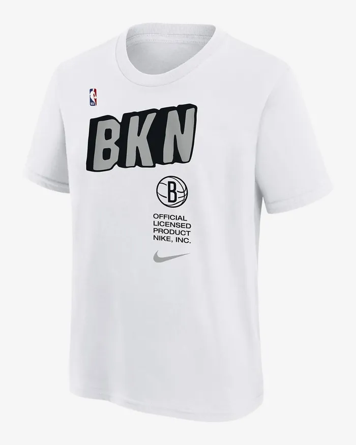 Kids Brooklyn Nets White Nike Tops And TShirts