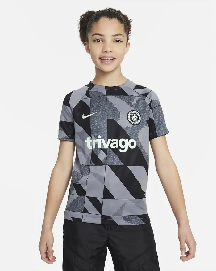 Kids Chelsea FC Academy Pro Third Cool Greycool Greyblackmint Foam Nike Tops And TShirts