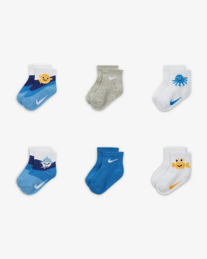 Kids Coral Reef Baby Socks 6 Pairs Multicolour Nike Baby and Toddler 03 Years