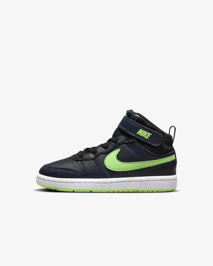 Kids Court Borough Mid 2 Dark Obsidianwhitelime Blast Nike Lifestyle