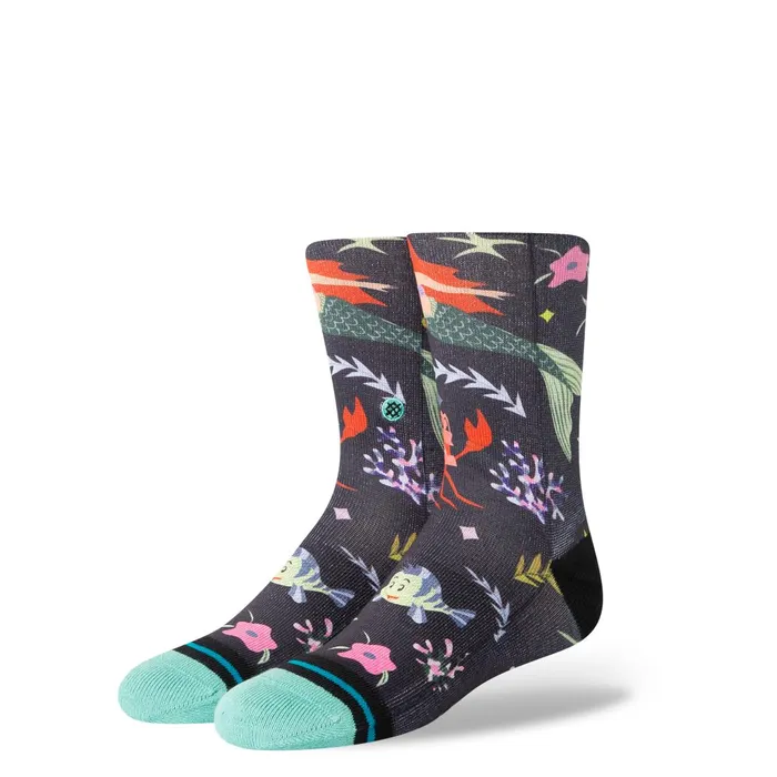 Kids Disney 100 Este Preda X Kids Poly Crew Socks Ariel By Estee Kids 8211 Teal Stance Kids