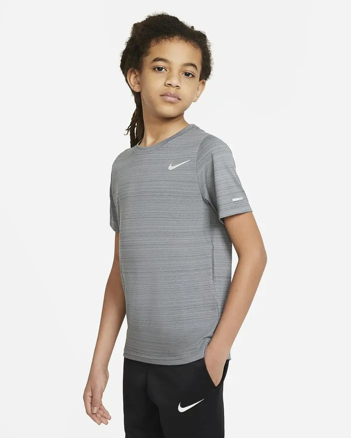 Kids DriFit Miler Smoke Grey Nike Tops And TShirts